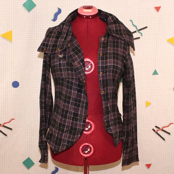 Rewind asymmetrical plaid shirt - Picture 4 of 7